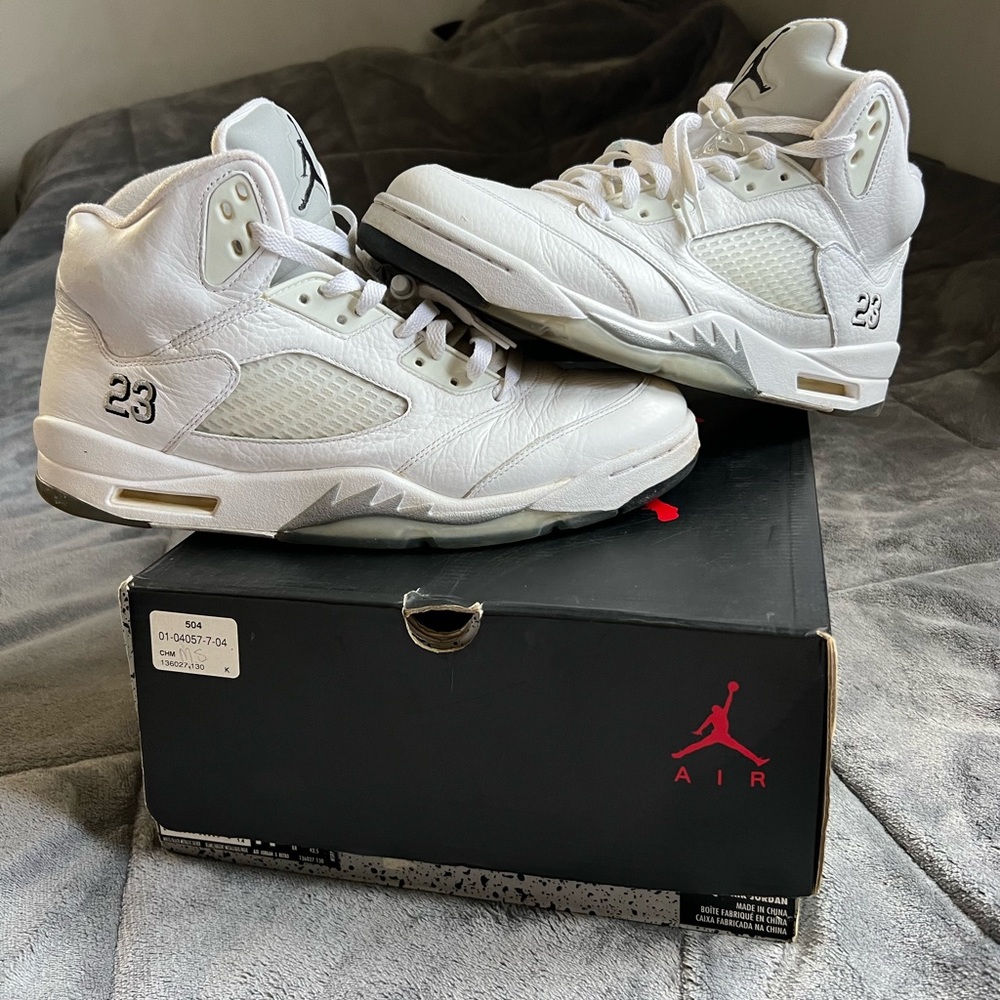 Air Jordan Retro 5’s - ‘Metallic White’